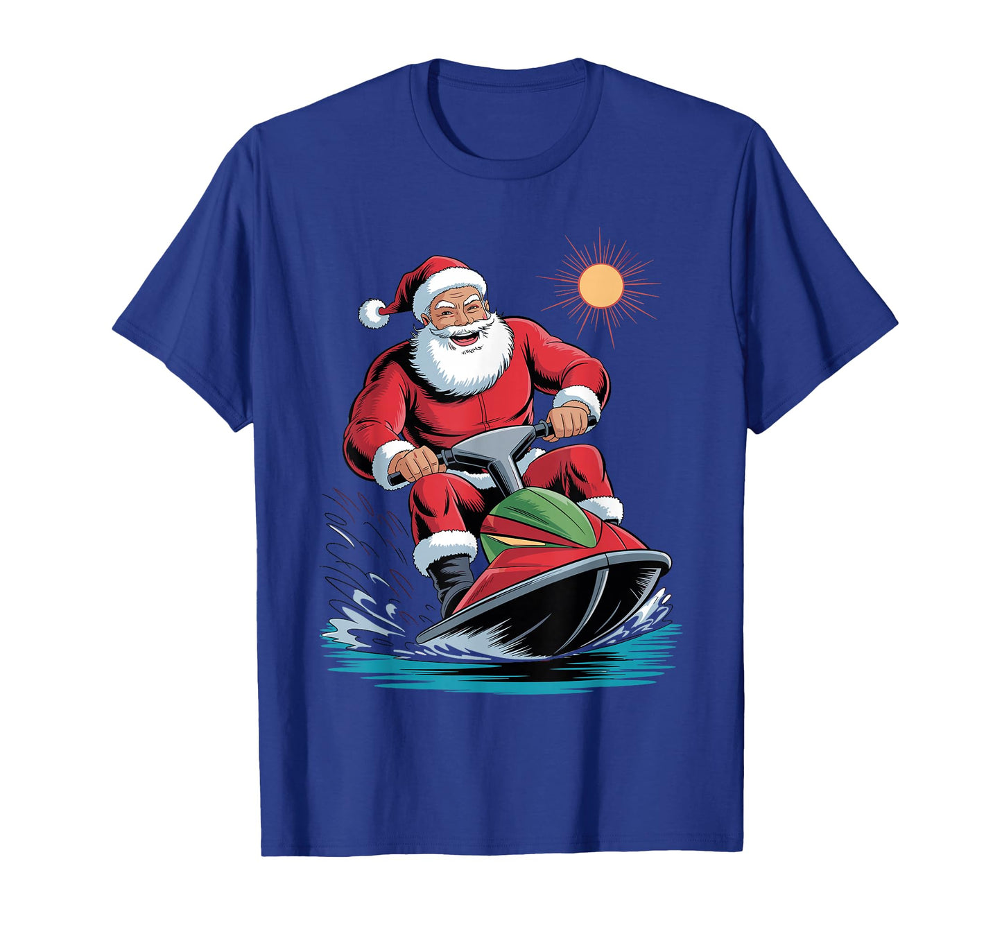 Funny Santa Jet Skiing Holiday Christmas Xmas Pajama T-Shirt