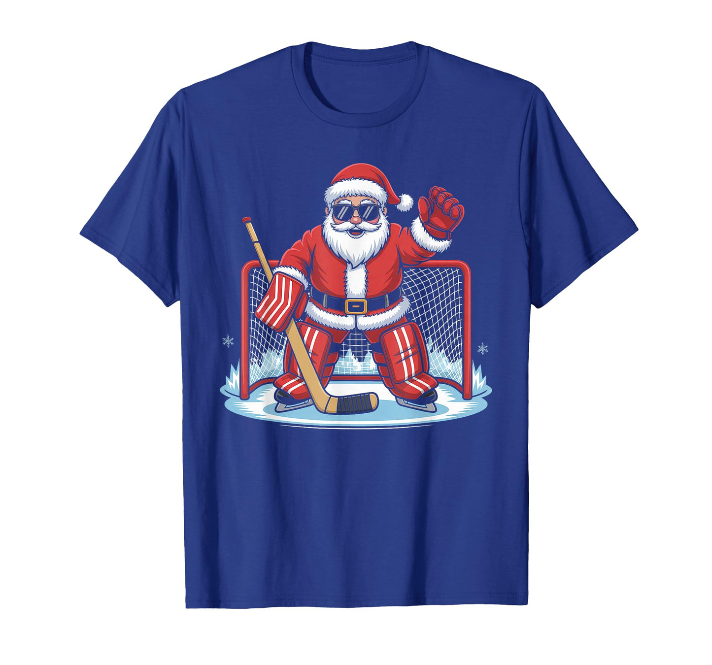 Hockey Santa Goalie Funny Ice Hockey Winter Christmas T-Shirt