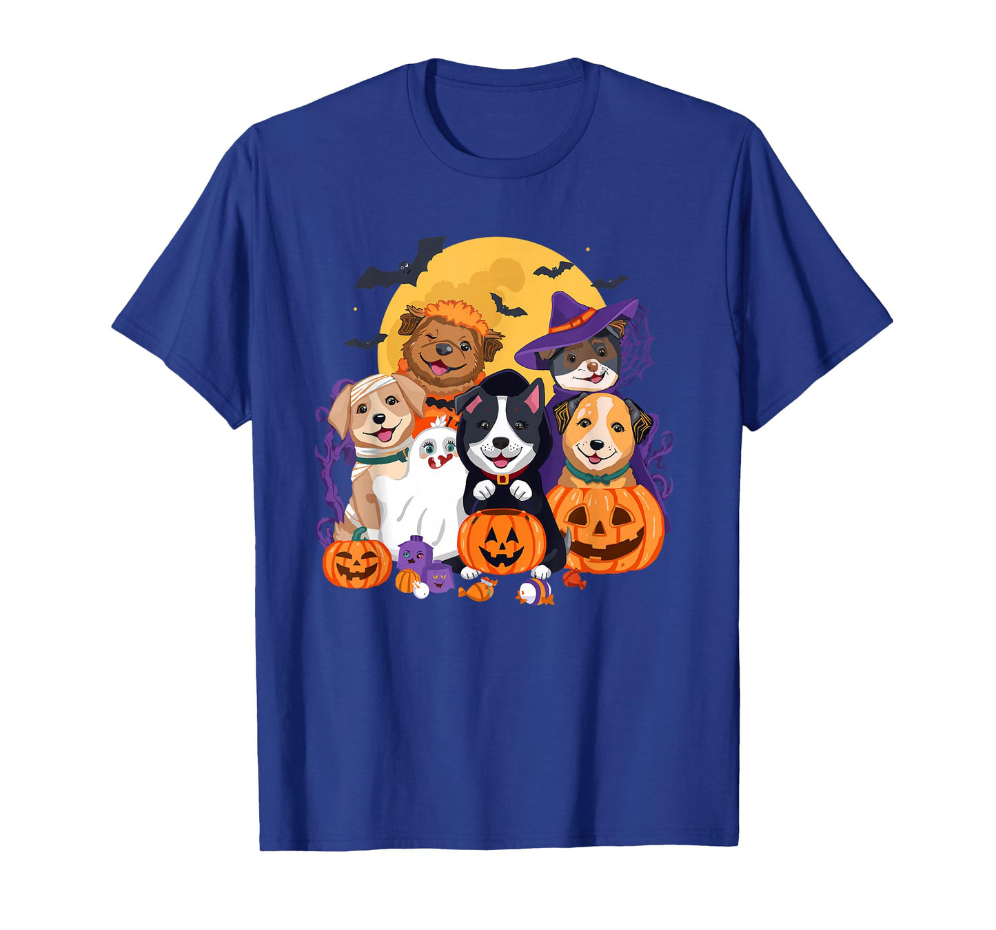 Cute Mummy Witch Ghost Halloween Dog Costume Men Women Kids T-Shirt