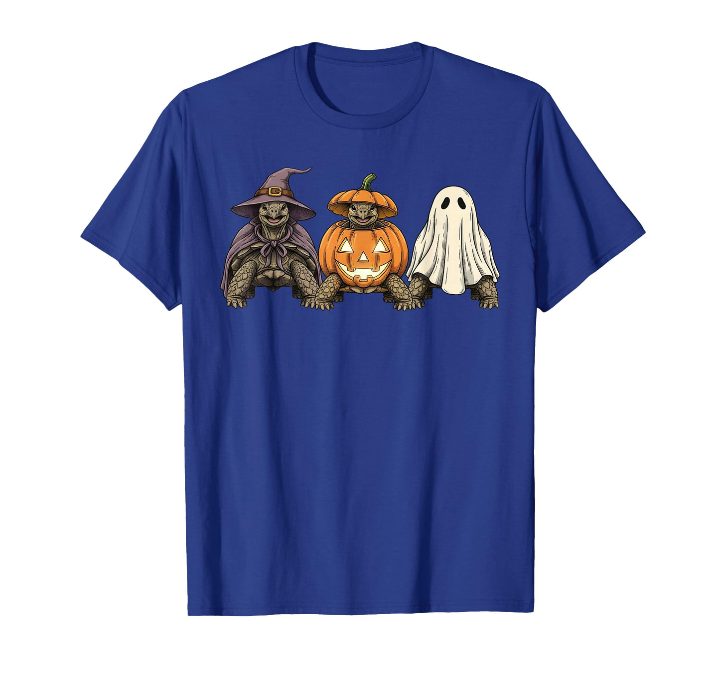 Spooky Ghost Sulcata Tortoise Lover Pumpkin Halloween T-Shirt