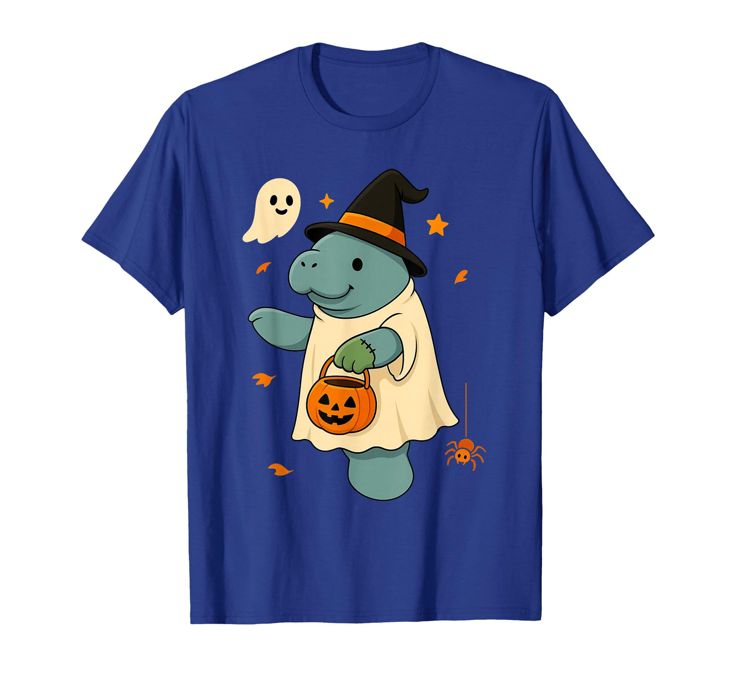 Cute Manatee Ghost Zombie Witch Halloween Costume Kids T-Shirt