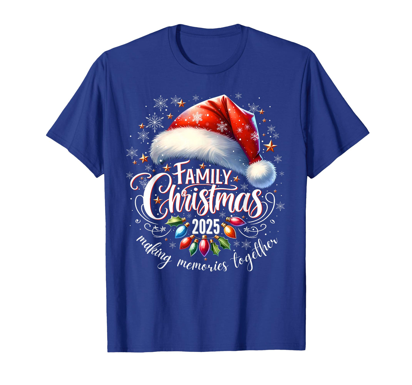 Family Christmas 2025 Xmas Lights Santa Snowflake Pajamas T-Shirt