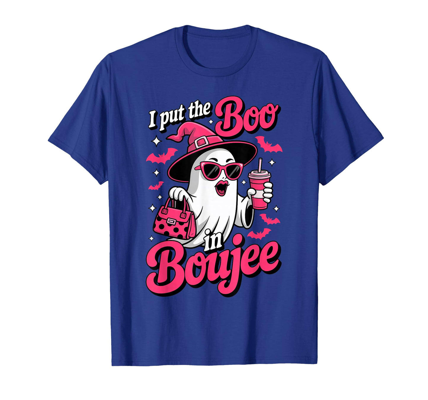 Funny Boujee Boo Halloween Sassy Pink Ghost Party Costumes T-Shirt