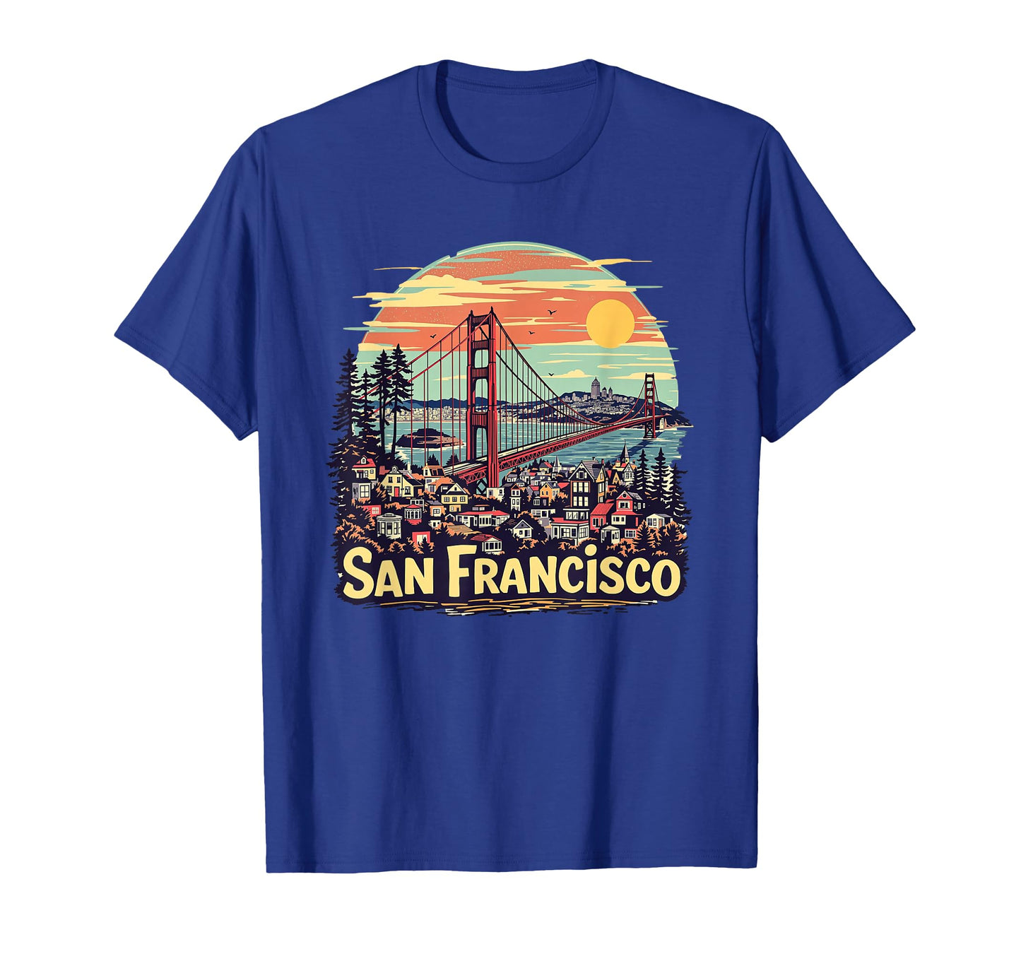 San Francisco Golden Gate Bridge Retro Souvenir Vintage T-Shirt