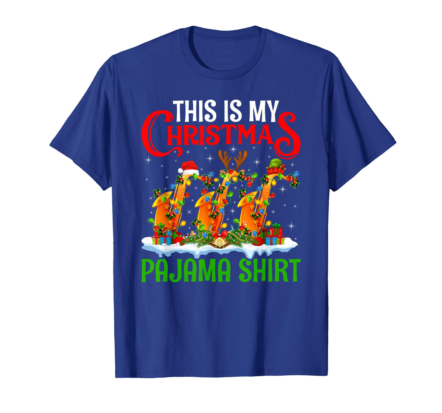 Saxophone Xmas Lights This is My Christmas Pajamas T-Shirt