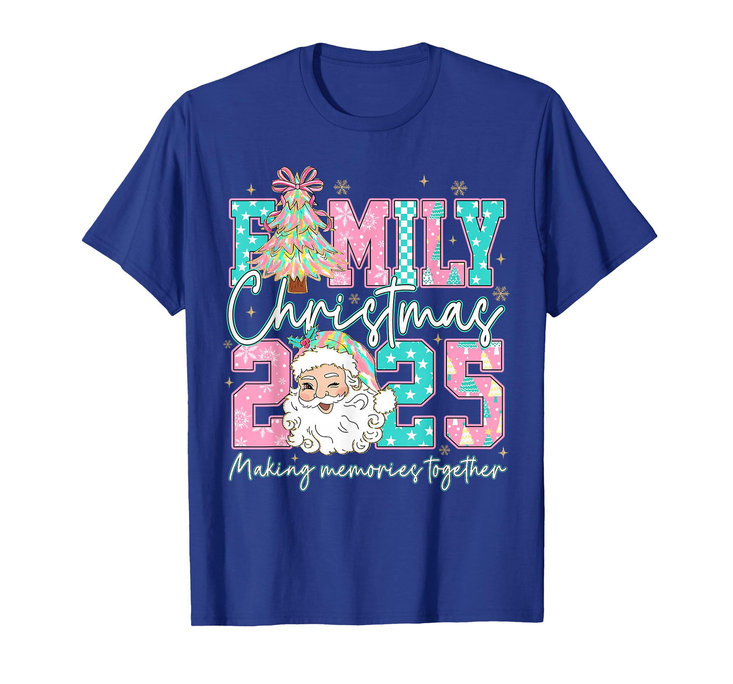 Family Christmas 2025 Santa Holiday Xmas Tree Coquette Bow T-Shirt