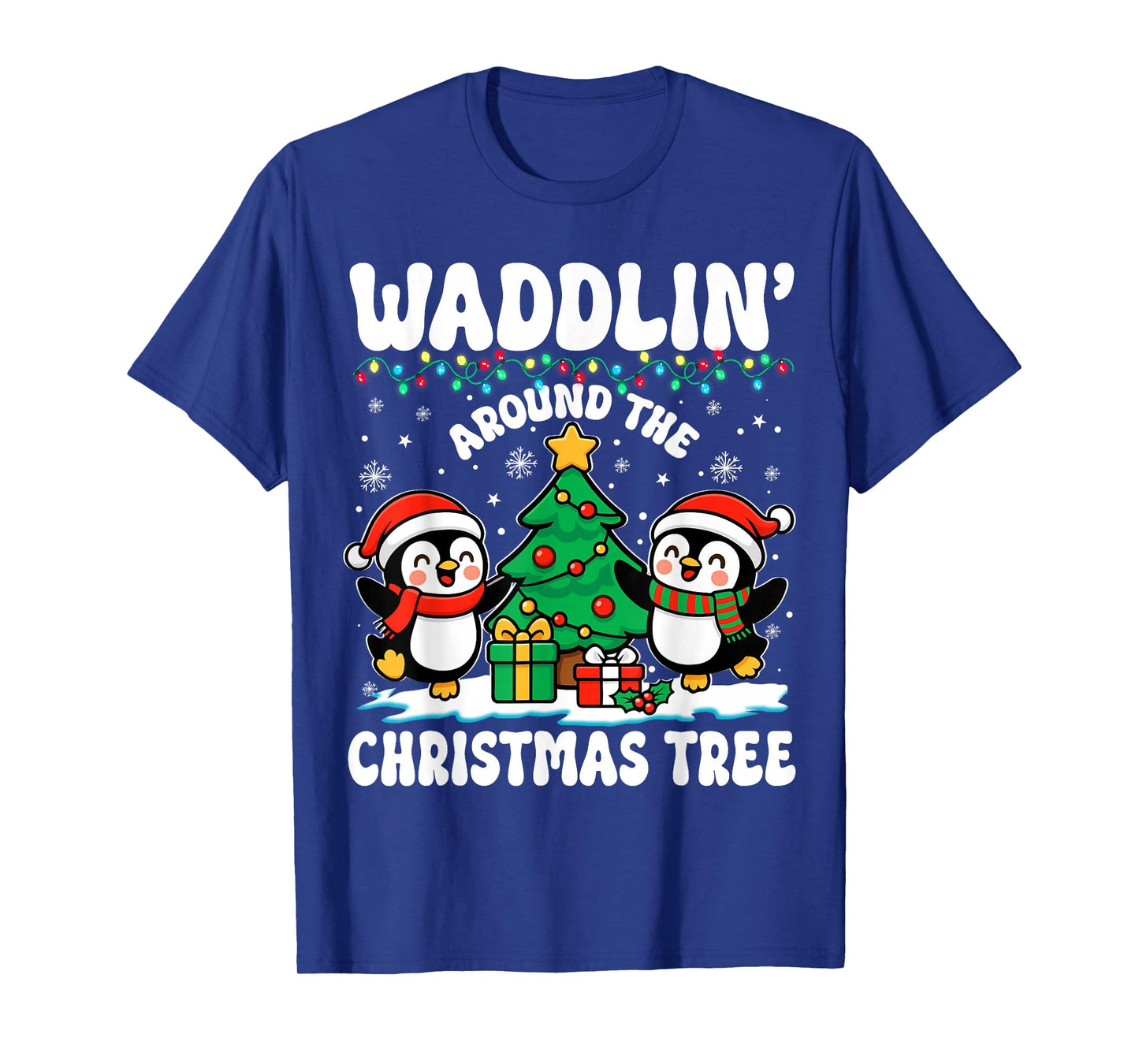 Christmas Penguin Waddlin Around The Christmas Tree Kids Boy T-Shirt