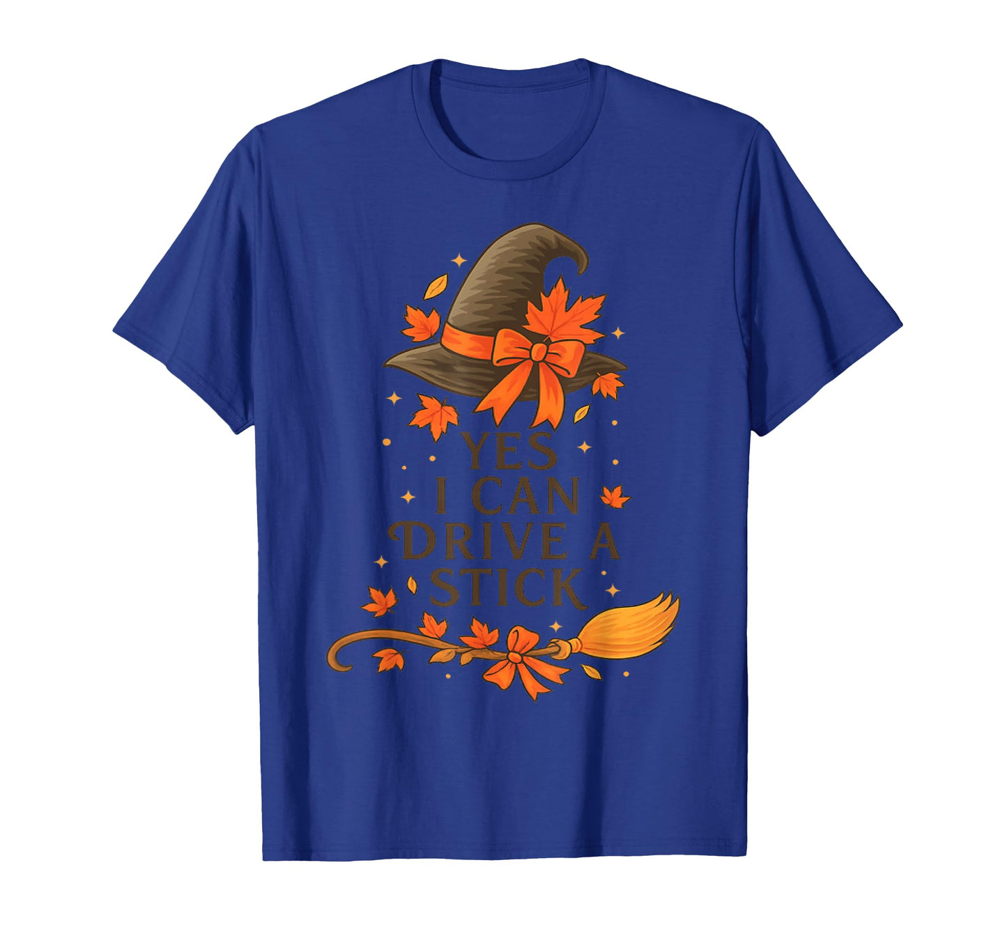 Yes I Can Drive A Stick Funny Halloween Spooky Witch T-Shirt