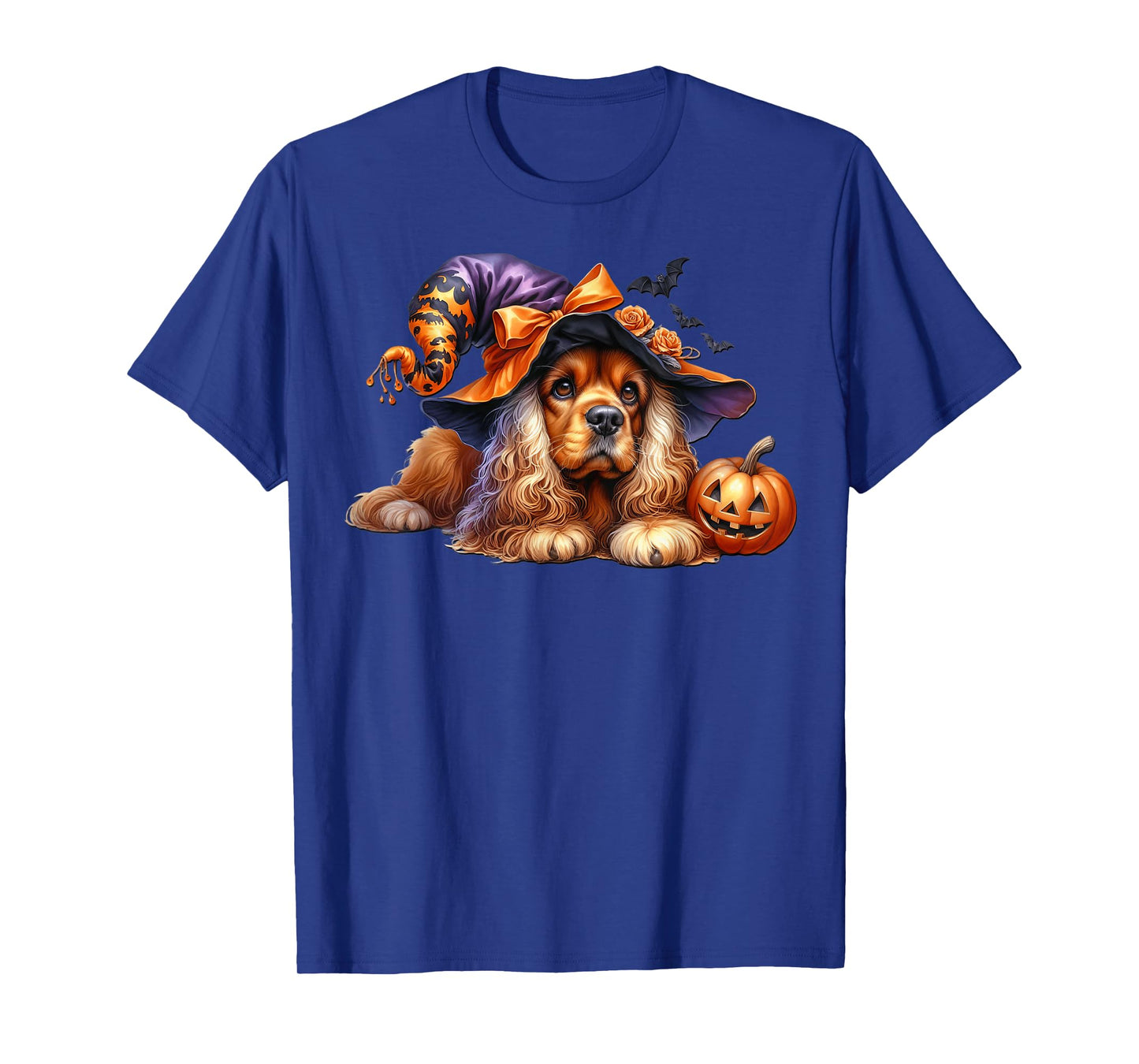Cute Cavalier King Charles Spaniel Dog Halloween Graphic T-Shirt