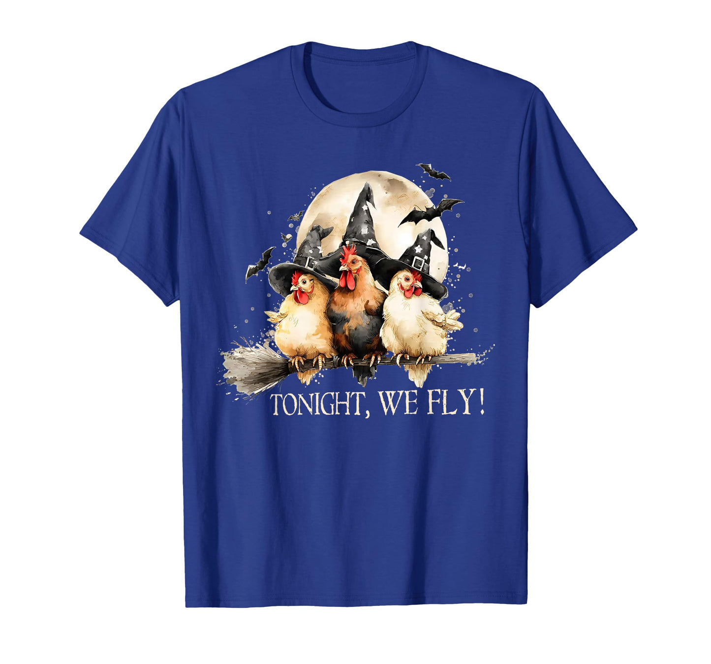 Tonight We Fly Chicken Witch Farm Halloween Spooky Season T-Shirt