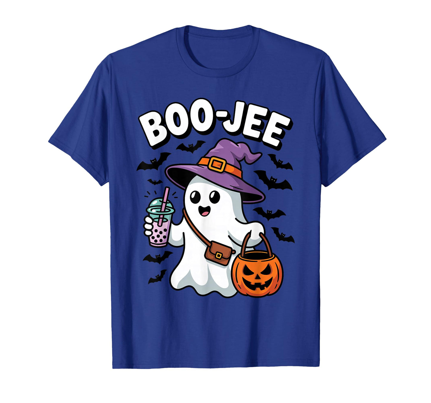 Boujee Ghost Drinking Coffee Jack-o-Lantern Halloween Party T-Shirt