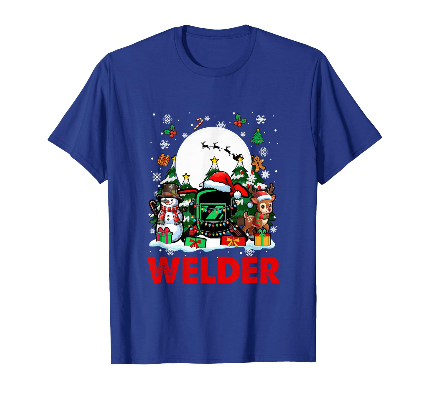 Welder Job Tools Santa Snowmen Reindeer Christmas Trees T-Shirt