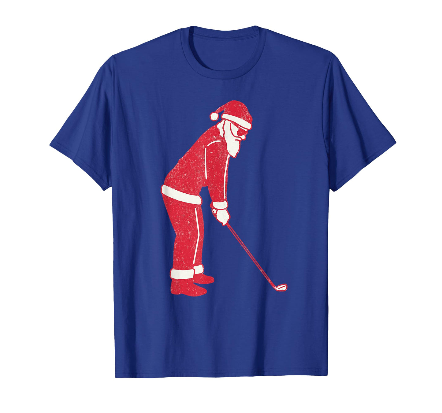 Santa Playing Golf Christmas Vintage Funny Xmas T-Shirt