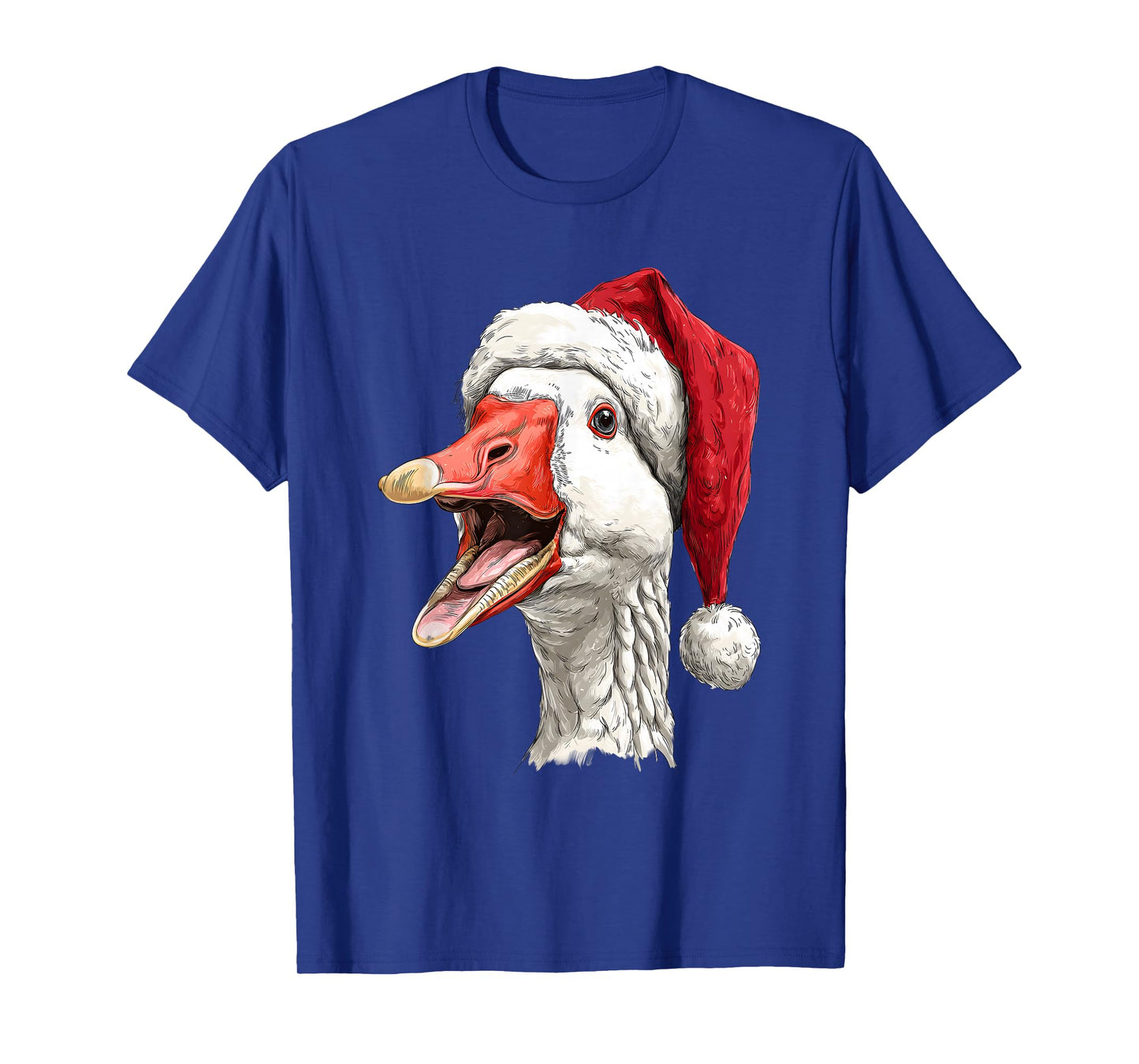 Funny Christmas Goose Santa Hat T-Shirt