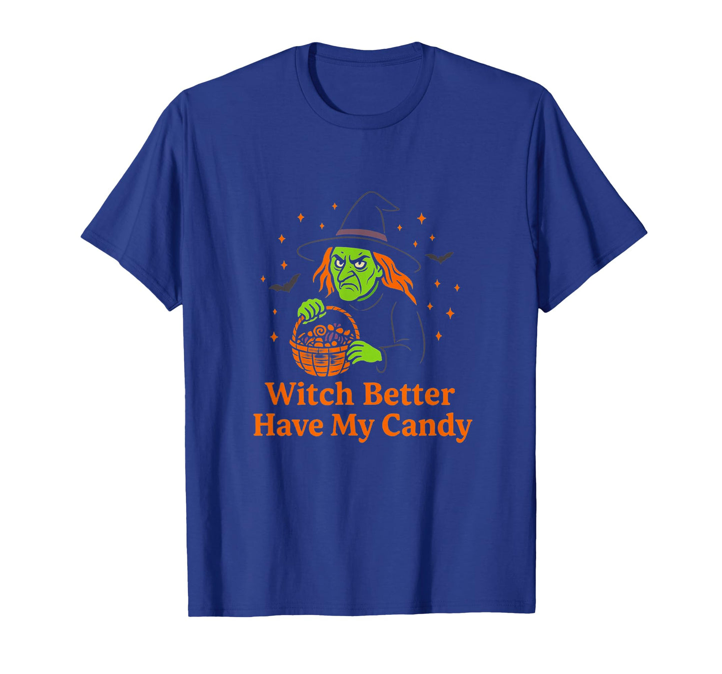 Halloween, Angry Witch Holding Candy Basketball, Spooky & Fun T-Shirt