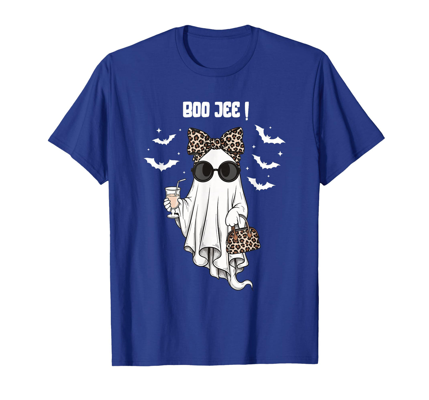 Coquette Leopard Ghost Coffee Boo-JEE Halloween Boujee Ghost T-Shirt