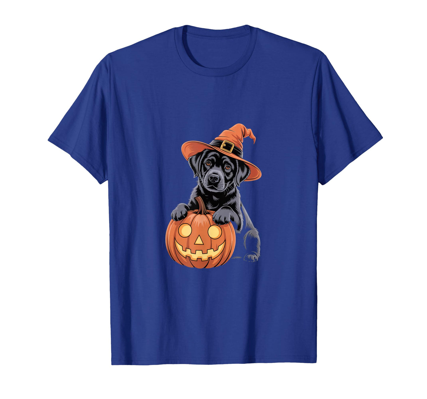 Cute Dog with Pumpkin and Witch Hat for Halloween Pet Lovers T-Shirt