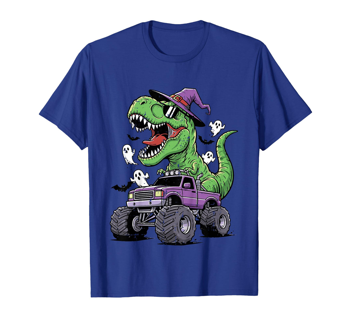 Kids Halloween Dino On Monster Truck Trex Costume Boys Kids Youth T-Shirt