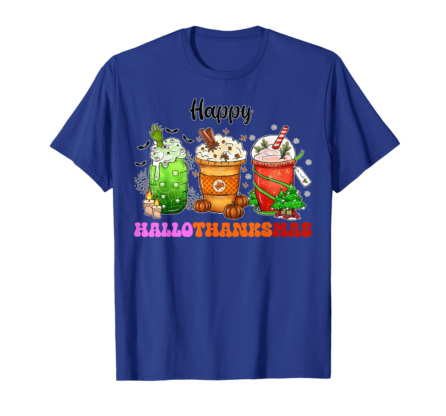 Halloween Thanksgiving Happy Hallothanksmas Coffee Latte T-Shirt