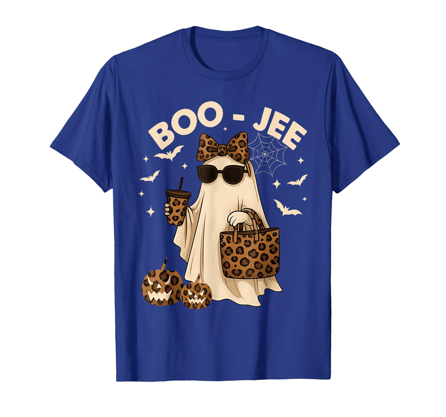 Coquette Leopard Ghost Coffee Boo-JEE Halloween Boujee Ghost T-Shirt