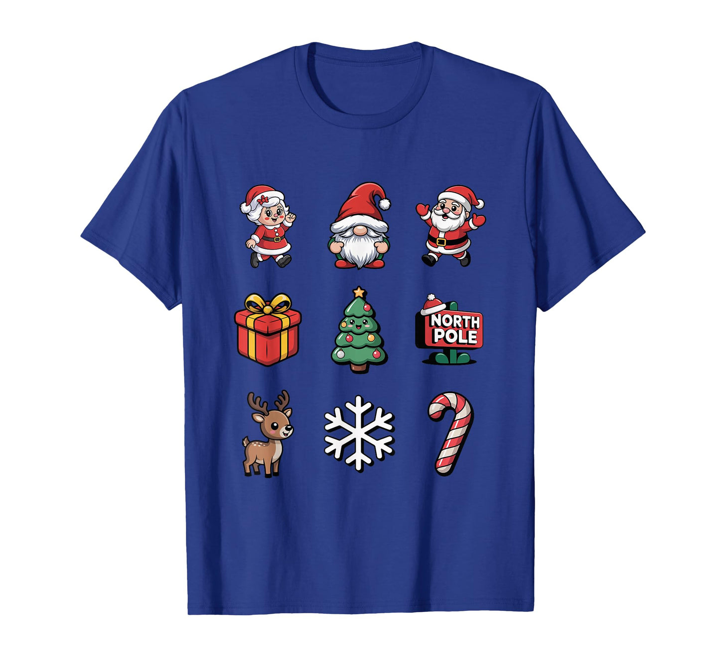 Adorable Santa Gnome Reindeer Candy Cane Christmas T-Shirt