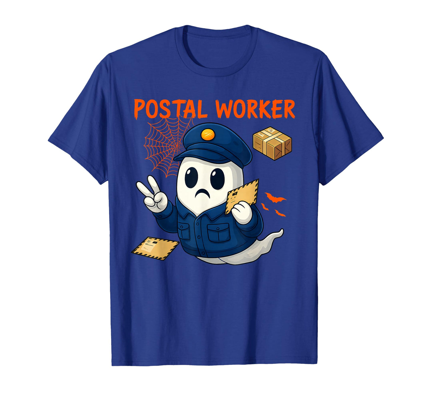 Postal Worker Pumpkin Post Office Staff Ghost Halloween Men T-Shirt