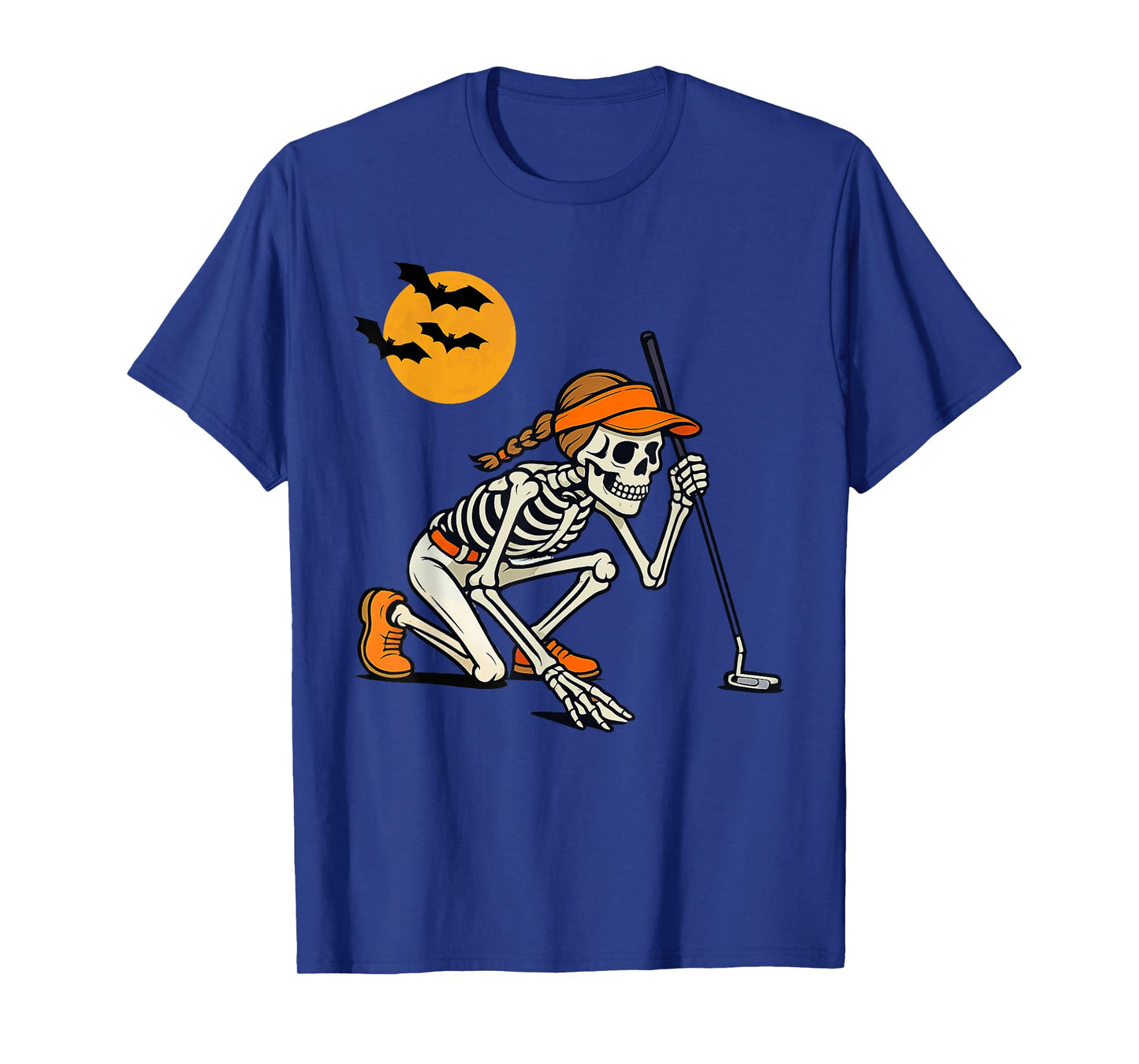 Halloween Golf Skeleton Women Vintage Funny Golf Halloween T-Shirt