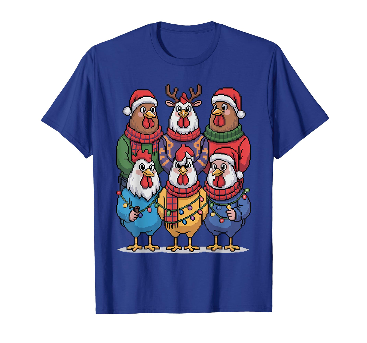 Christmas Lights Chicken Santa Funny Xmas Tree for Men Women T-Shirt