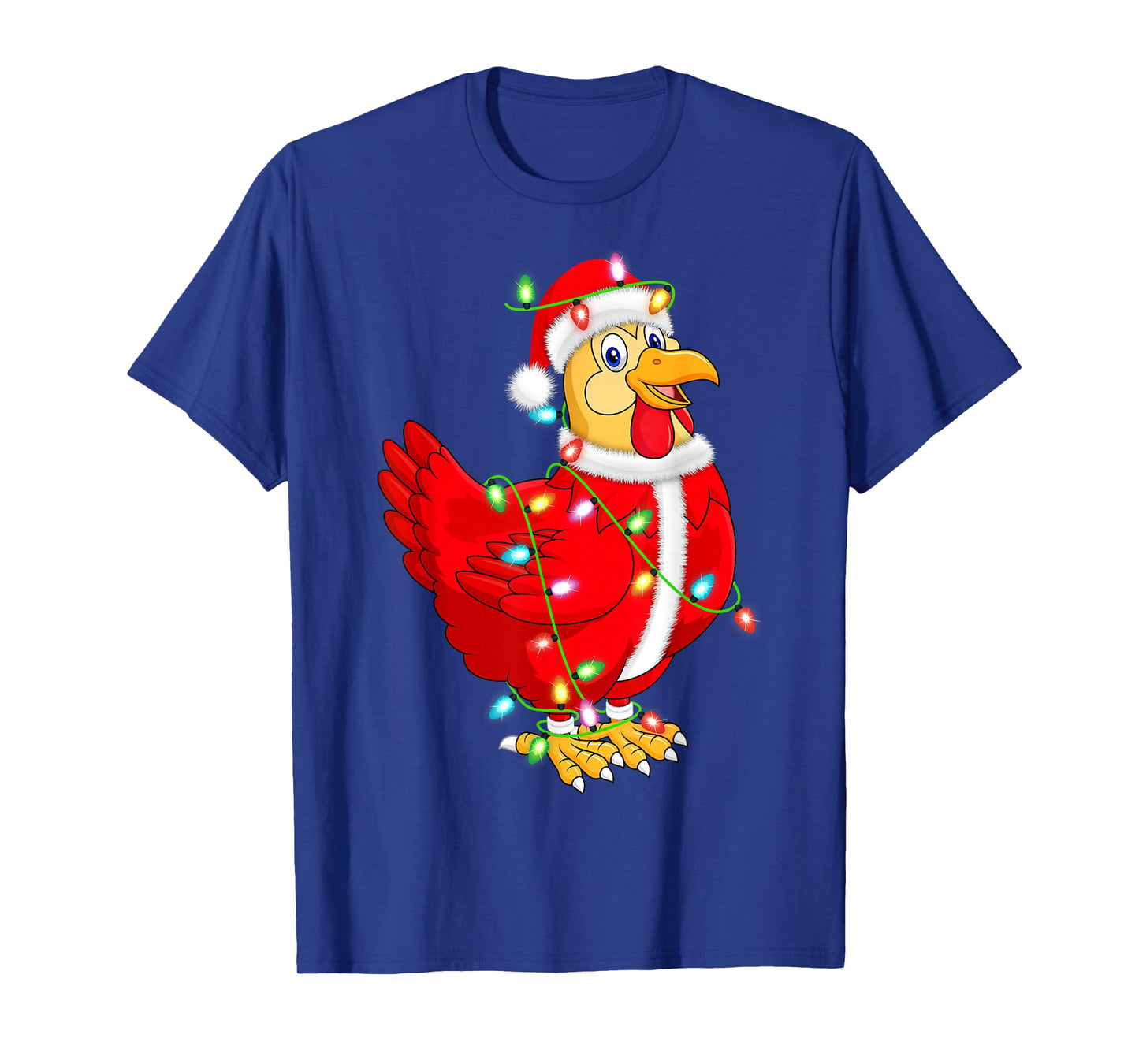 Chicken Christmas Lights Santa Costume Cute Animal Xmas T-Shirt