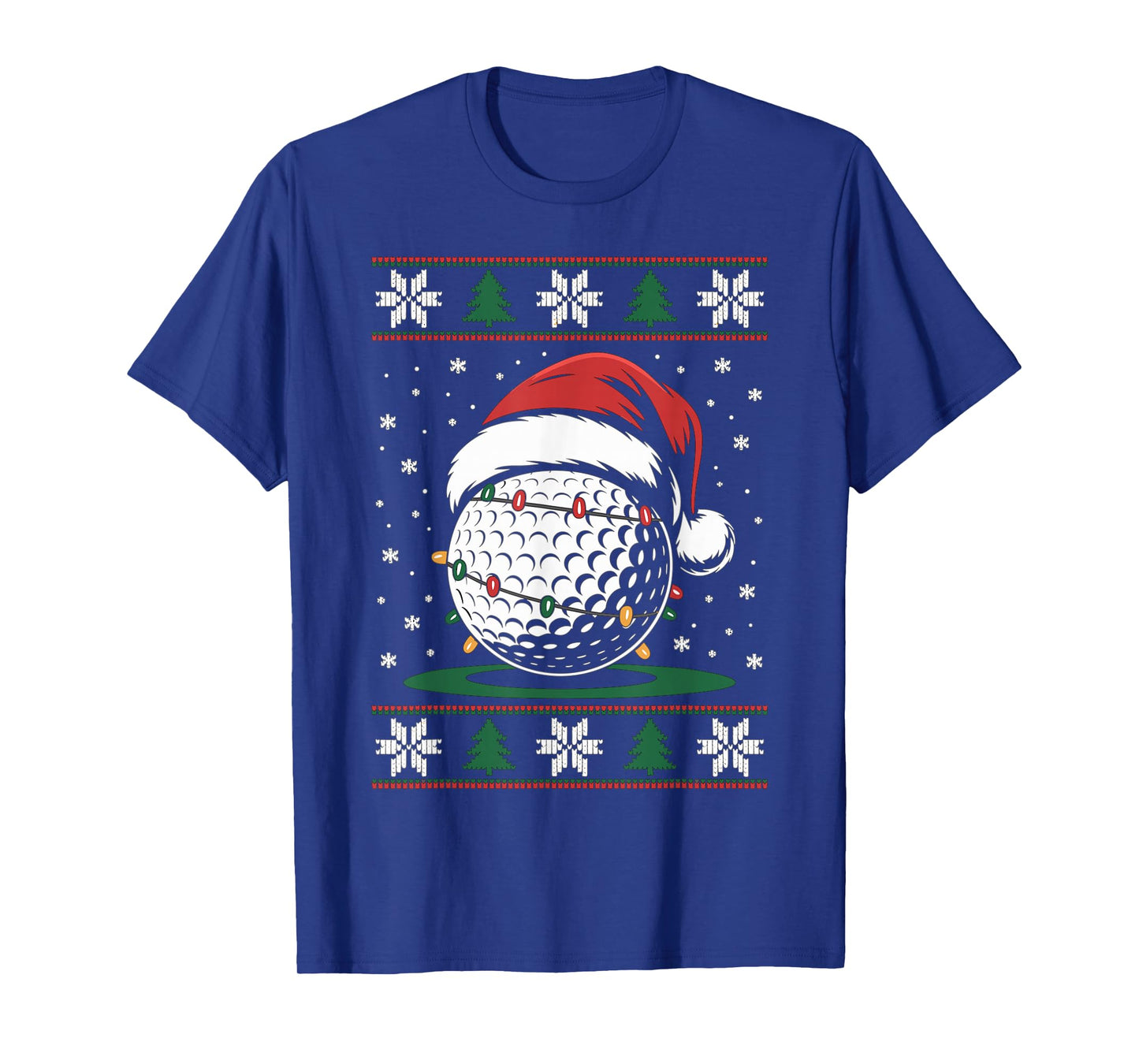 Golf Ball Santa Hat Ugly Christmas Sweater Golfer Golfing T-Shirt