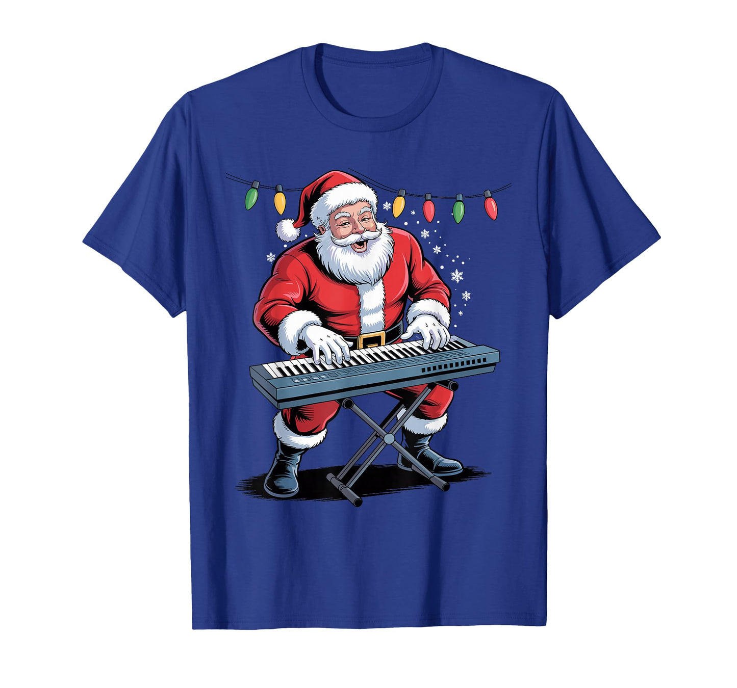 Santa Playing Digital Keyboard Funny Holiday Christmas Xmas T-Shirt