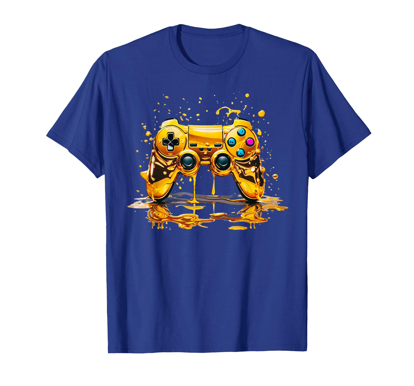 Gold Splash Video Game Controller Golden Gamer Gaming T-Shirt