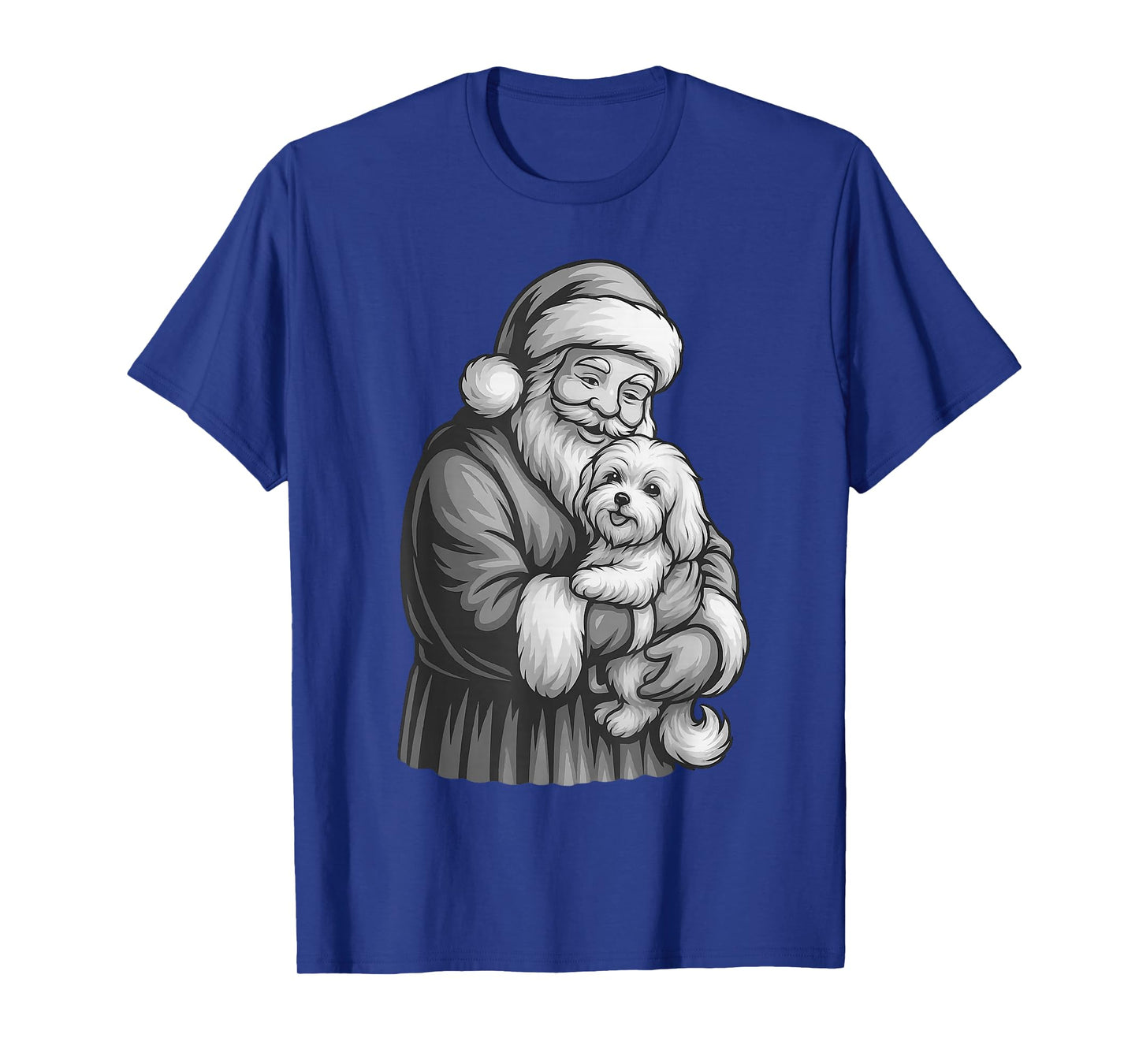 Maltese Dog Santa Claus Christmas Dog Lover T-Shirt