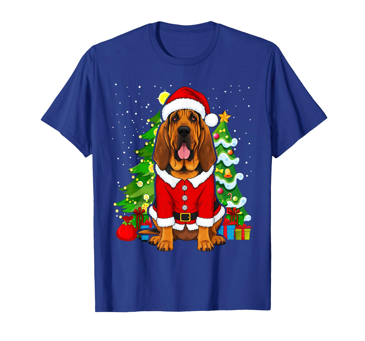 Santa Bloodhound Christmas Xmas Dog Puppy Lover T-Shirt