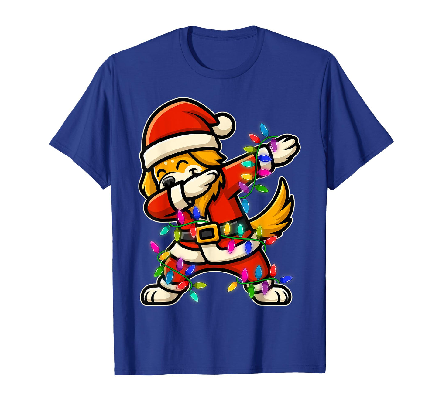 Christmas Golden Retriever Dog Dabbing Santa Xmas for Women T-Shirt