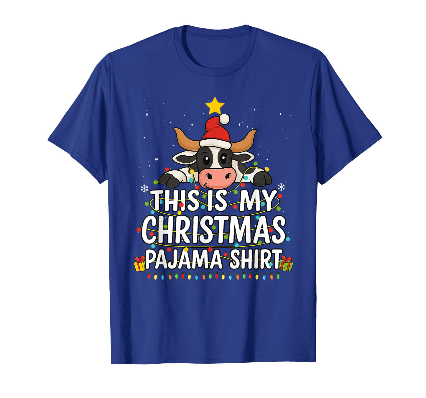 This is My Christmas Pajama Shirt Funny Cow Xmas Men Women T-Shirt
