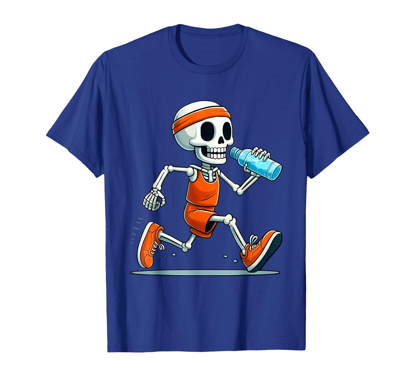 Running Skeleton Funny Halloween Runners Lover Men Women T-Shirt