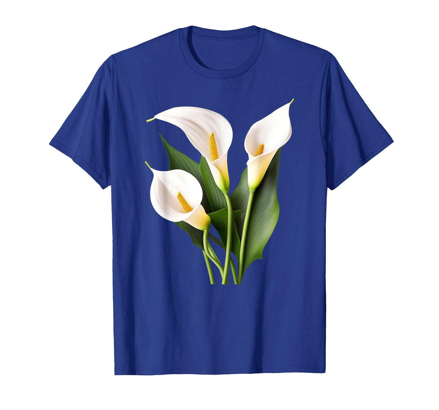 White Calla Lily Flower Illustration Novelty Graphic Designs T-Shirt