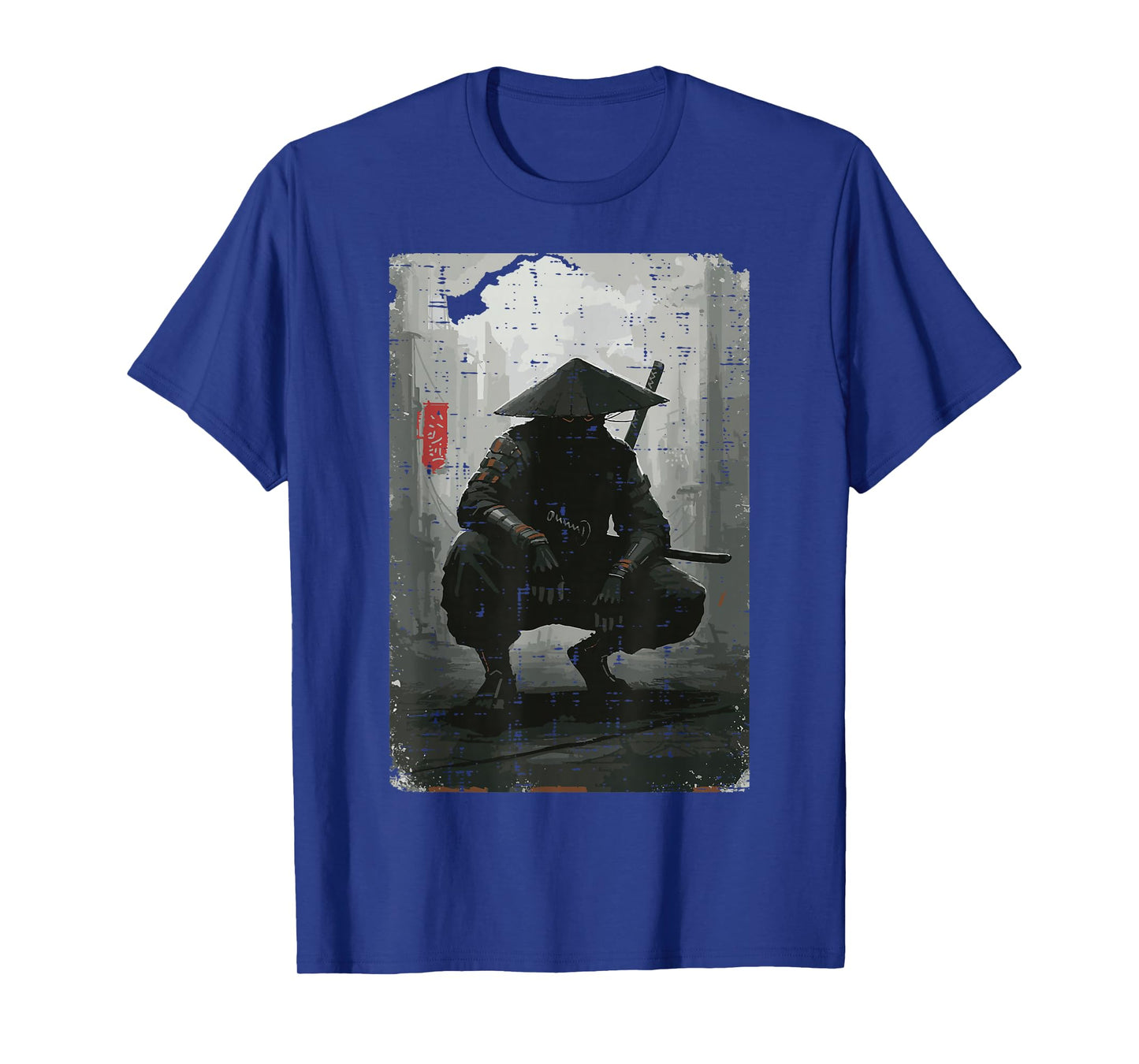 Japanese Samurai Warrior Hat Ronin Ukiyoe Art Men Women Kids T-Shirt
