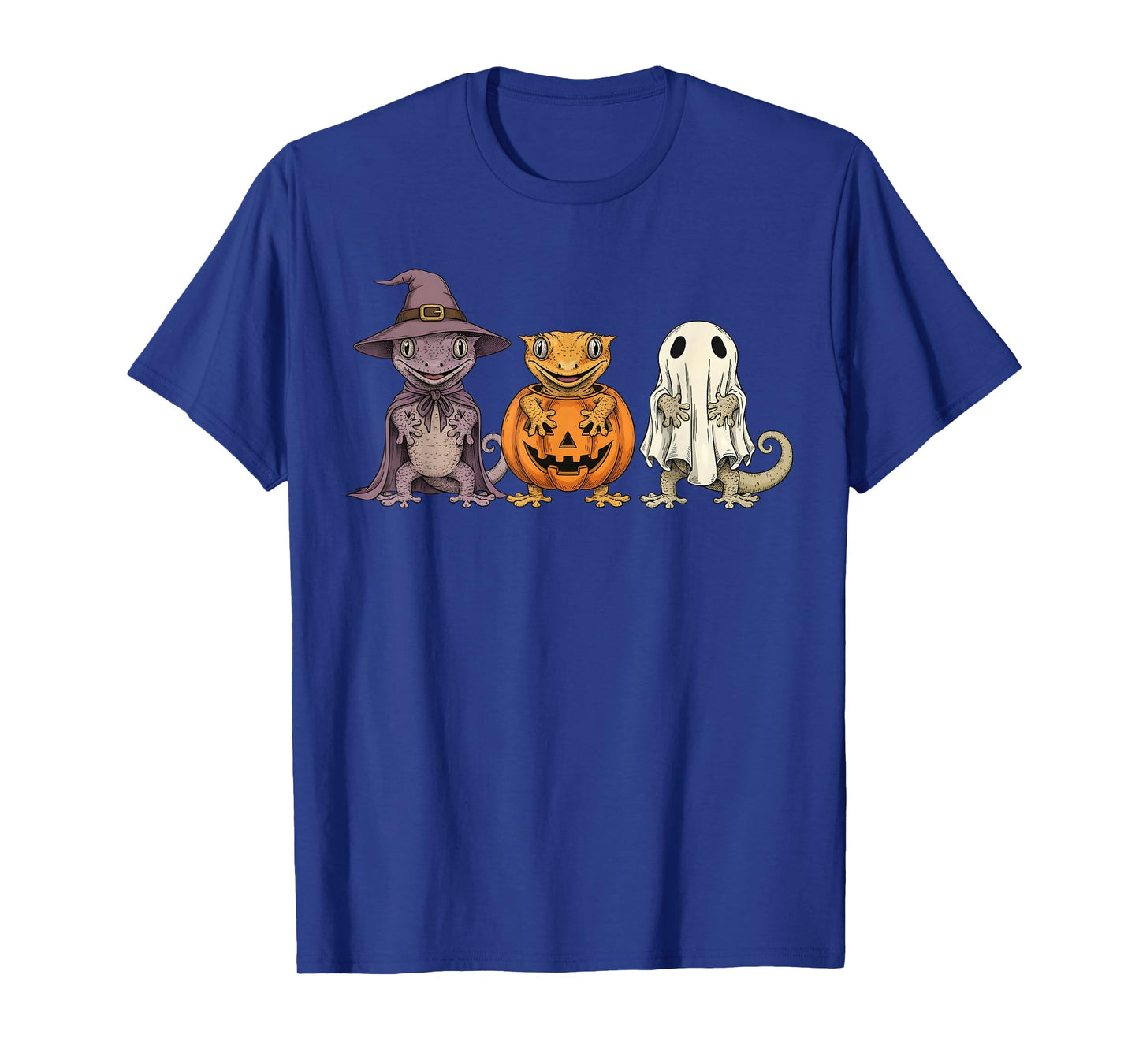 Spooky Ghost Crested Gecko Lover Pumpkin Halloween T-Shirt