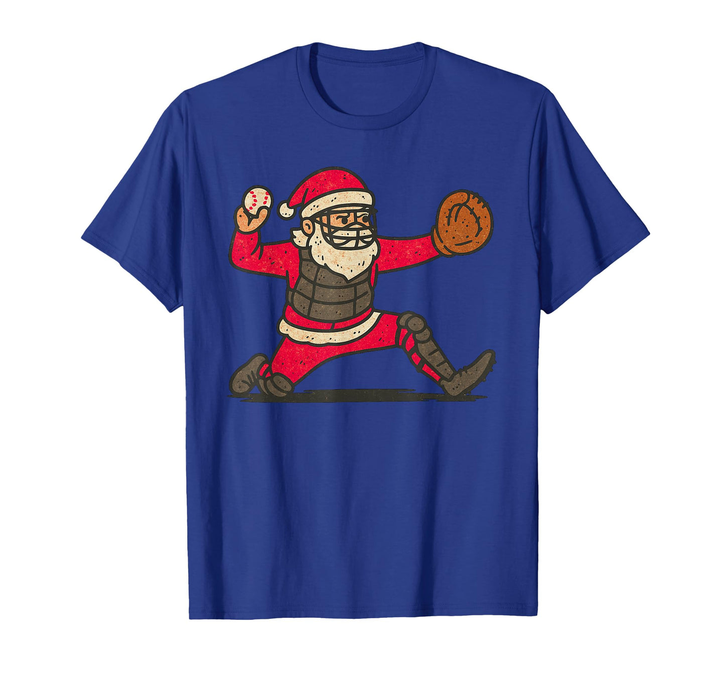 Santa Claus Playing Baseball Xmas Holiday Funny Christmas T-Shirt
