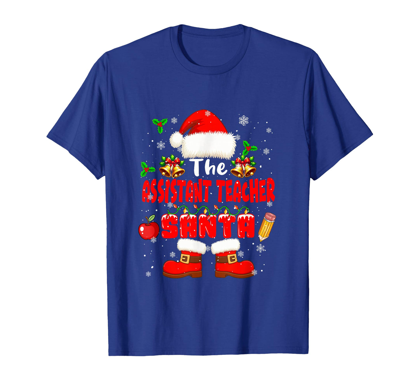 The Assistant Teacher Santa Christmas Colorful Job Team T-Shirt