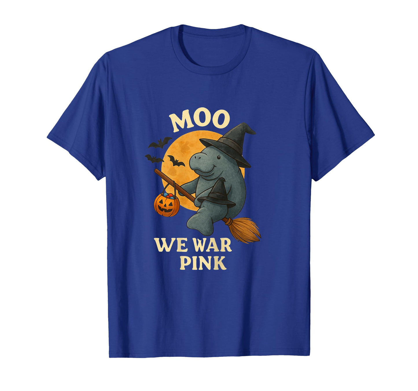 Cute Witch Manatee Halloween Outfit with Pumpkin Candy Bucke T-Shirt