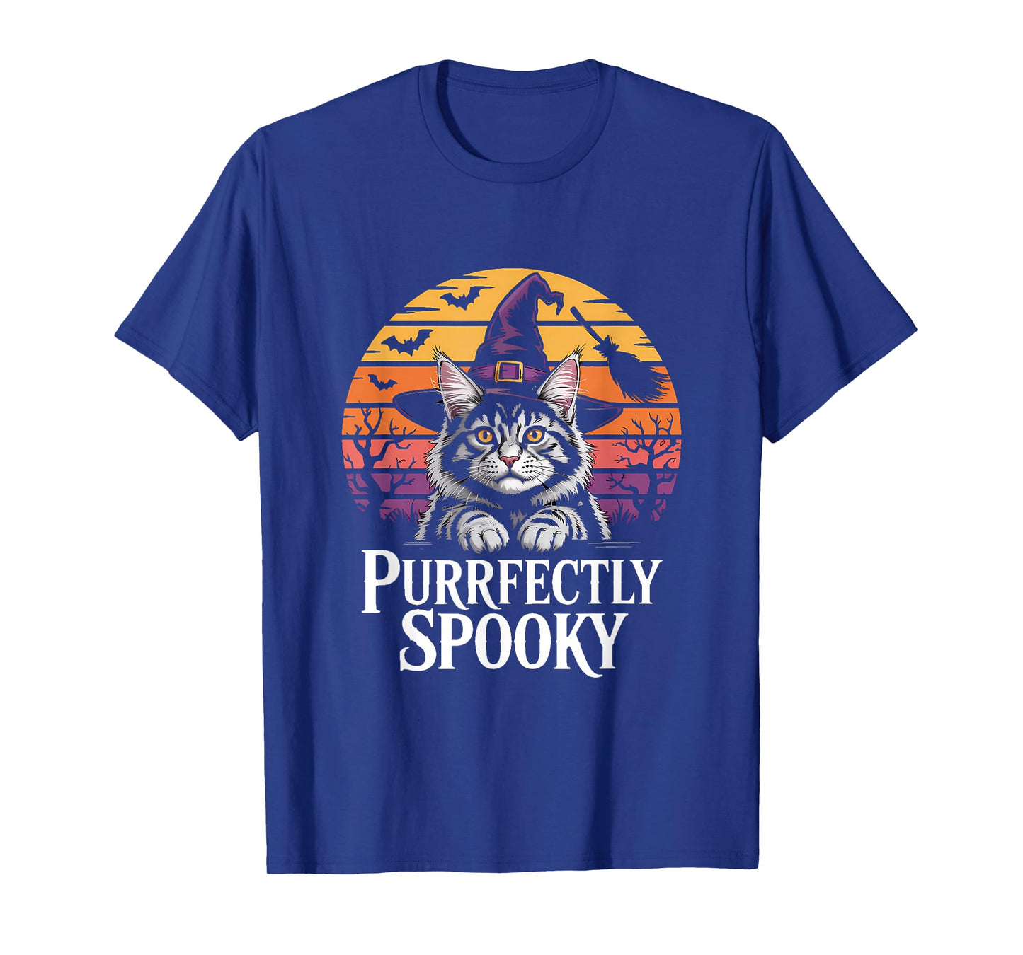 Maine Coon Cat PURRFECTLY Spooky Halloween T-Shirt