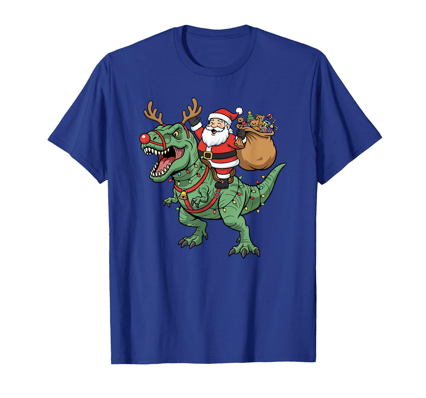Santa Claus Riding T-Rex Funny Christmas Dinosaur T-Shirt