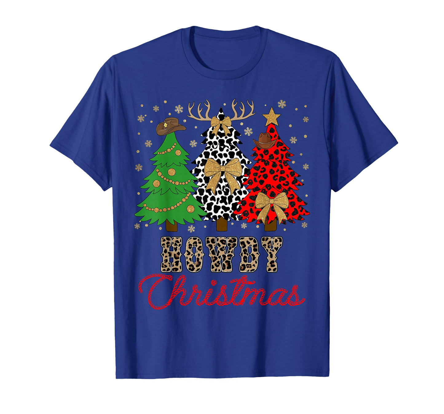 Howdy Christmas Tree Coquette Bow Western Xmas Pjs Cowgirl T-Shirt