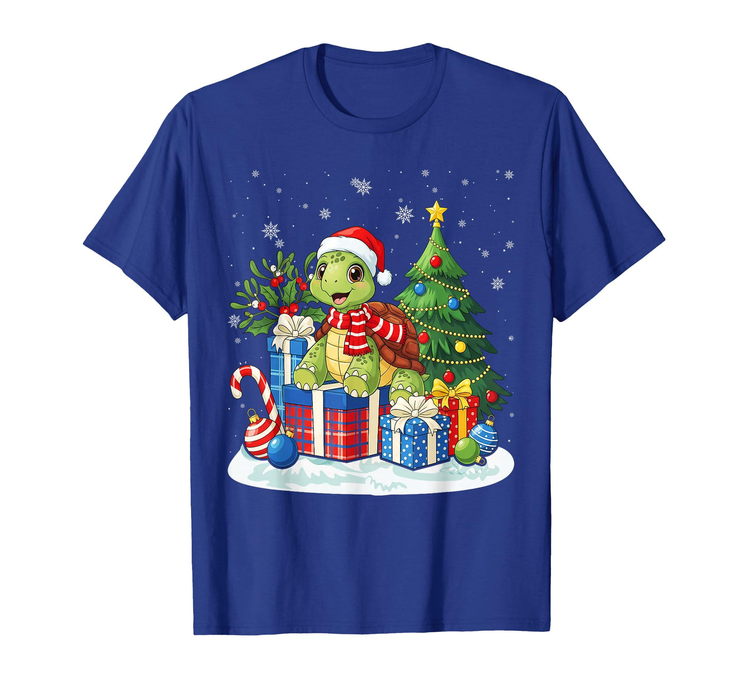 with Santa Hat Christmas Turtle Lovers T-Shirt