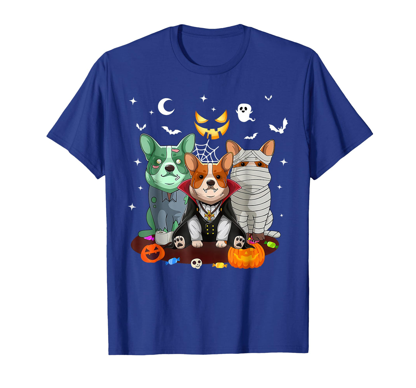 Corgi Dog Ghost Witch Pumpkin Halloween Costume Dog Lover T-Shirt