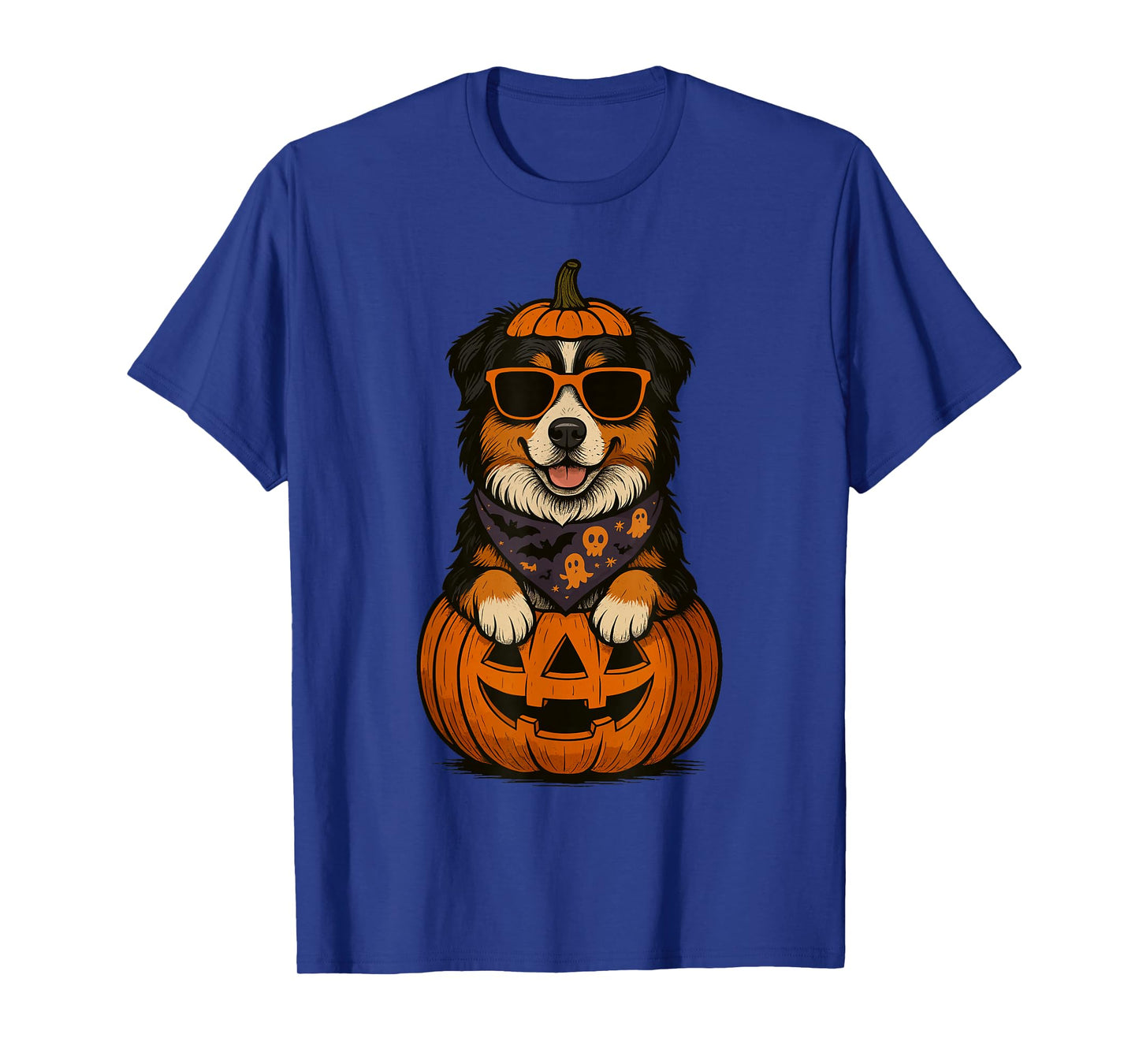 Spooky Australian Shepherd Pumpkin Halloween Dog Lover T-Shirt