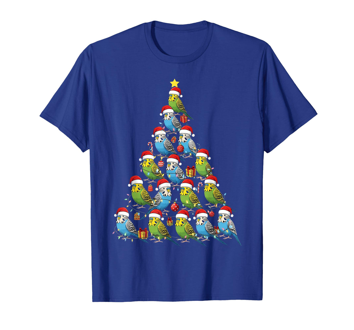 Christmas Budgie Bird Lover Funny Xmas Santa Men Women Kids T-Shirt